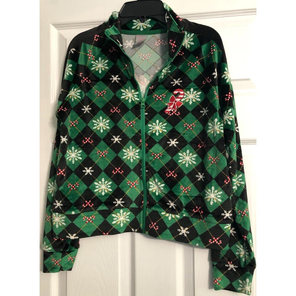Juniors Christmas Zipper Jacket Size Medium NWT B3